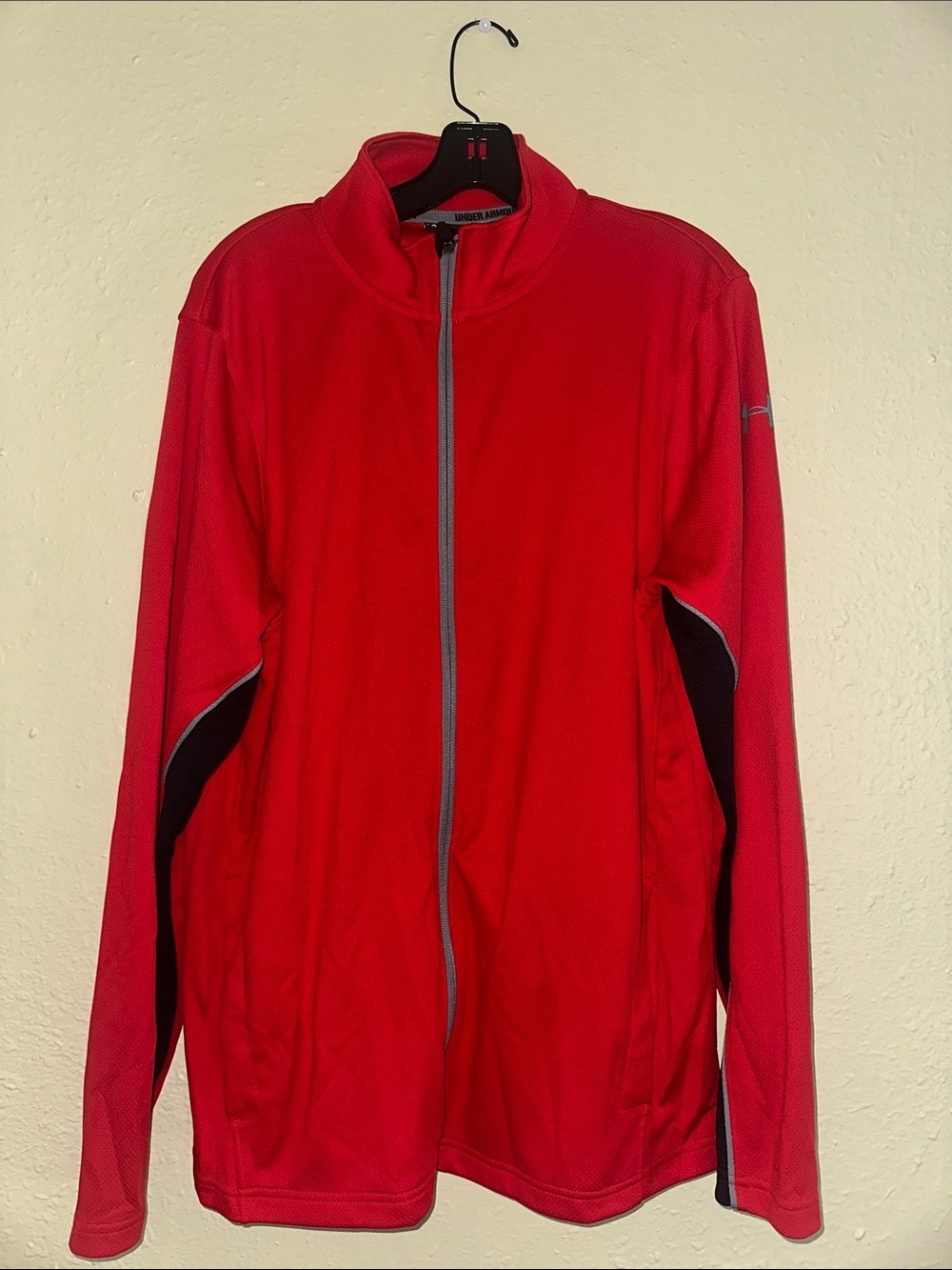 Under Armour Red Performance Full-Zip Jacket with Black Accents EUC